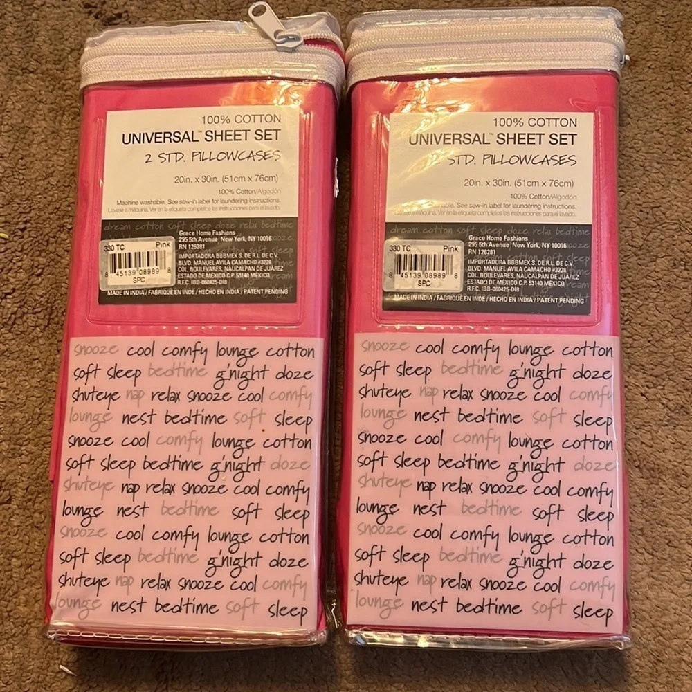 🩷BARBIE LOVERS 🩷 Grace Homes Fashions Standard Cotton 2-Pack Pillowcases NWT
